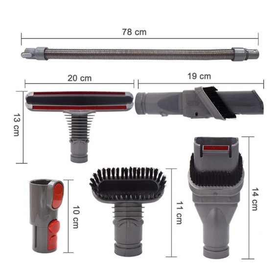 6in1 Staubsauger-Zubehör Set für Dyson V7 / V7 Absolute V7 Animal V7 Fluffy V7 Trigger V8 / V8 Animal V8 Absolute V8 Trigger V10