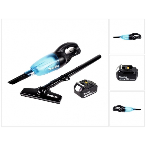 Makita DCL 180 T1 B Akku Staubsauger 18 V Schwarz + 1x Akku 5,0 Ah - ohne Ladegerät