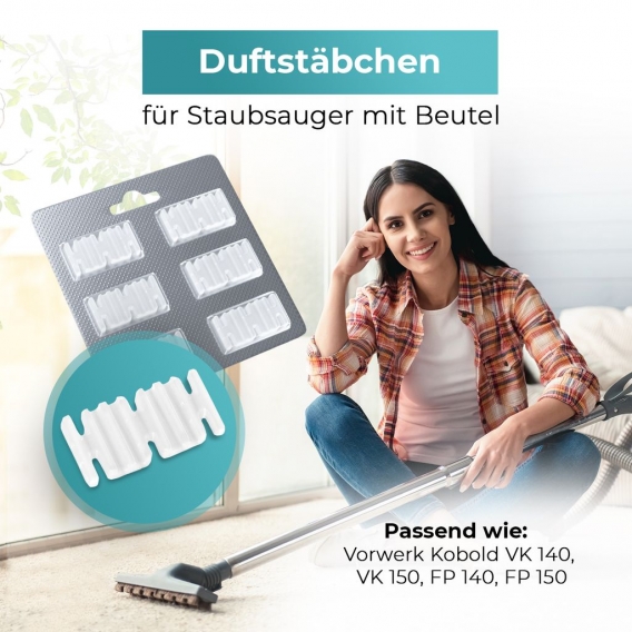 Duftsticks 24 Stück kompatibel mit VK 140 150 Kobold für Staubsauger