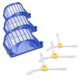 More about kwmobile Ersatzteile Set kompatibel mit iRobot Roomba 600 Serie - 3x Filter 3x Seitenbürste - Staubsauger Zubehör für alle Model