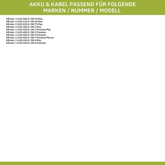Ladegerät Kärcher 2.633-107.0 Netzteil für Fensterreiniger Akku-Fenstersauger