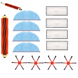 More about Ersatz-Roboter-Staubsauger-Kit für T7 T7S-Staubsauger-Zubehör (1 Hauptbürste + 4 Lappen + 4 Filter + 4 rote Sechsklauen-Seitenbü