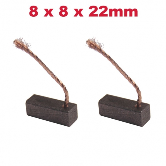 2x Trade-Shop Motorkohlen / Kohlebürsten / Schleifkohlen / Kohlestifte 8x8x22mm Kabellänge 40mm für viele KFZ PKW Motoren Antrie