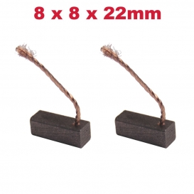 More about 2x Trade-Shop Motorkohlen / Kohlebürsten / Schleifkohlen / Kohlestifte 8x8x22mm Kabellänge 40mm für viele KFZ PKW Motoren Antrie