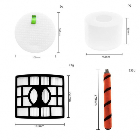 Ersatz-Staubsauger für Shark-Staubsauger AX952 AX951 AX950 AZ1002 (2 Hauptbürste + 2 Filtergewebe + 2 Filterwatte)