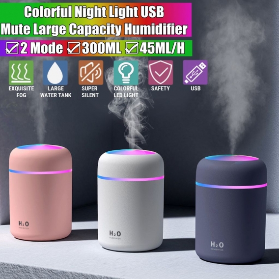 Aroma Diffuser, 300ML Leiser Ultraschall Luftbefeuchter DuftöL Diffuser, Wasserlose Abschaltautomatik, Aromatherapie Düfte Humid