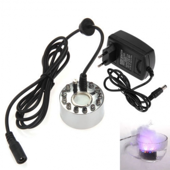 12 LED Ultrasonic Nebelmaschine Luftbefeuchter Mist Maker Zerstäuber Fogger Wasserbrunnen Teichmaschine Nebelzerstäuber Aquarium