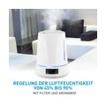 Grundig Luftbefeuchter mit Aromatherapie, Hygrometer und Timer - für Zimmer 15 bis 30m2 - 4 L - Weiß