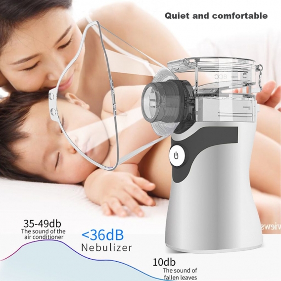 Vernebler Inhalator Tragbar Inhalationsgerät Nebuliser Inhalator mit Mundstück für Kinder und Erwachsene, Ultraschall für Atemwe