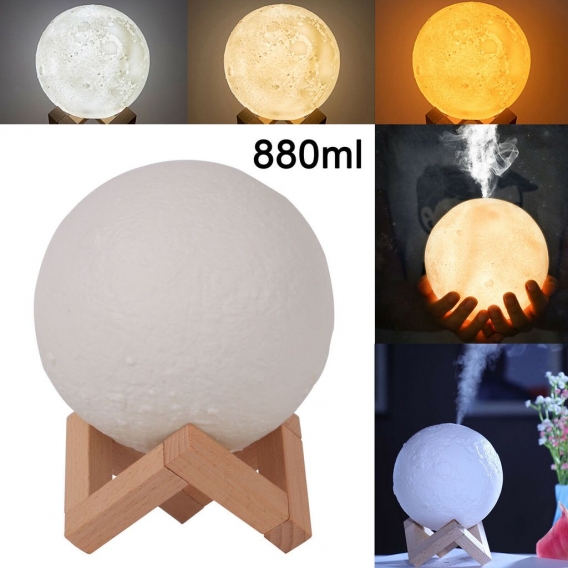 880ML Ultraschall Luftbefeuchter Aroma Diffuser 3 Farben LED-Licht Humidifier Ultra Leise Luftbefeuchter