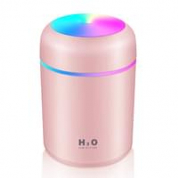 Pink Luftbefeuchter LED Ultraschall Duftöl Aroma Diffuser Humidifier Diffusor 300ML USB Aufladen