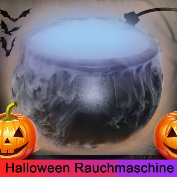 Halloween Hexentopf Rauchmaschine, Farbwechsel Horror Dekorationen, Landschaftsbau und Nebel DIY Befeuchtung und Feuchtigkeitsze