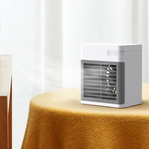 3-Gang USB Mini-Klimaanlage Mobile Klimageräte Befeuchten Ventilator Kühlschrank 400mL - Weiß