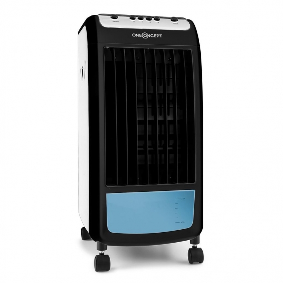 oneConcept Carribean Blue - Luftkühler mit Luftreinigungs- und Befeuchtungsfunktion , 4 Liter Wassertank , effiziente 70 W , 3 G