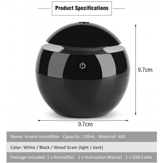 ALAMRO Aroma Diffuser LED 130ML Aroma-Diffuser, 0,13l Tankkapazität