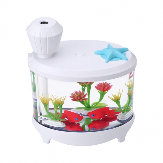 Novel Fish Tank LED Nachtlicht Haushalt Ultraschall Luftbefeuchter Aquarium Kleine Zylinder Luftreiniger Misting Maker Lampe Hig