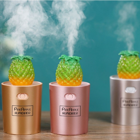 Ananas Form USB Luftbefeuchter Lufterfrischer Mini Aroma Diffusor, 7x7x13,7cm, 130ml Farbe Silber