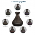 Aroma Diffuser 400mL, Ultraschall Air Luftbefeuchter Holz Vasen-Stil mit 7 LED Farben für Schönheitssalon,SPA,Yoga,Schlafzimmer,