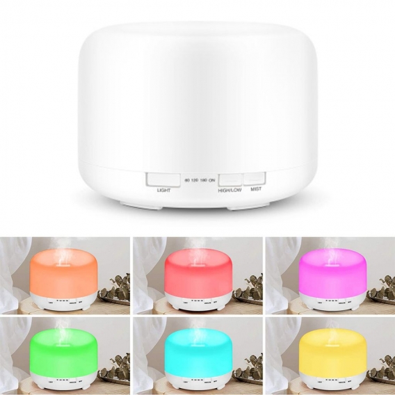 500ml Aroma Diffuser, Ultraschall Luftbefeuchter Fernbedienung Vernebler Raumbefeuchter Elektrisch Duftlampe Öle Diffusor mit  w