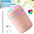 Elektrisch USB Luftbefeuchter LED-Licht Ultraschall Duftöl Aroma Diffuser Humidifier Diffusor 300ML Raum/Auto/KFZ/Baby/Bad/Yoga/