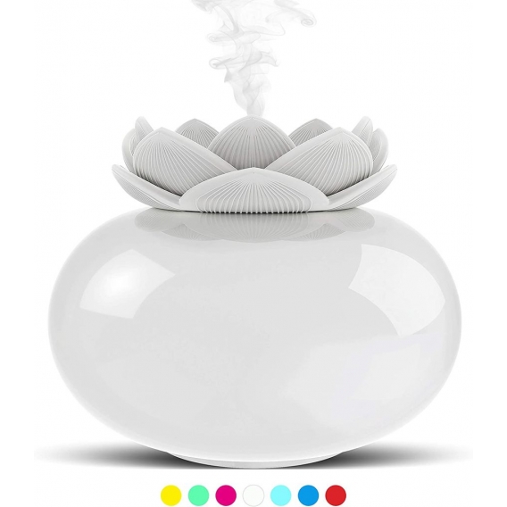 Diffusor für ätherisches Öl aus Keramik, kleine persönliche Luftbefeuchter für den Schreibtisch, süßer Lotus USB Cool Mist Luftb