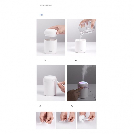 USB Powered Air Luftbefeuchter 300ml Aroma Ätherisches Öl Diffusoren Defuser für Home Office Spa Auto Farbe Weiß