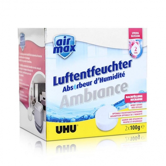 Uhu Air Max Ambiance Nachfülltabs, 2x 100g SpringBlossom Luftentfeuchter