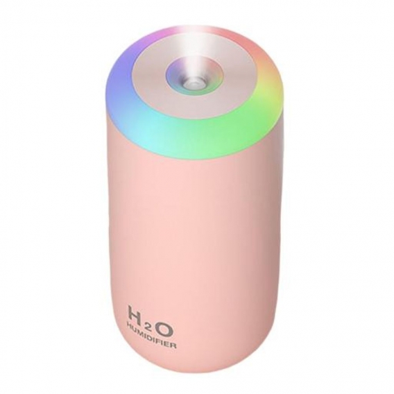 Mini-Luftbefeuchter 2 Nebelmodi Luftbefeuchter mit LED-Nachtlampe Nebelbefeuchter für Autoreisen Farbe Rosa