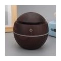 Runde Kugelform USB wiederaufladbarer Aroma Diffuser Luftbefeuchter Luftreiniger (dunkle Holzmaserung)