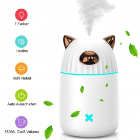 More about Luftbefeuchter Ultraschall Mit LED Licht 350ml, USB Humidifier Spray Lautlos Aroma Diffuser, Vernebler Raumluftbefeuchter 2 Kühl