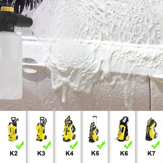 Schaumkanone für Kärcher K2 K3 K4 K5 K6 K7, 700 ml Schaumkanone, verstellbare Düse, Schneeschaumlanze, Zubehör für Kärcher K2  K