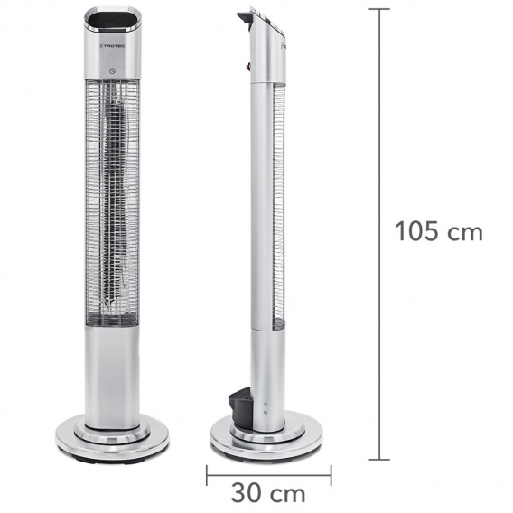 TROTEC Terrassen-Heizstrahler IRS 2050 E | Heizer | Beheizung9 Heizstufen, bis zu 2.000 Watt