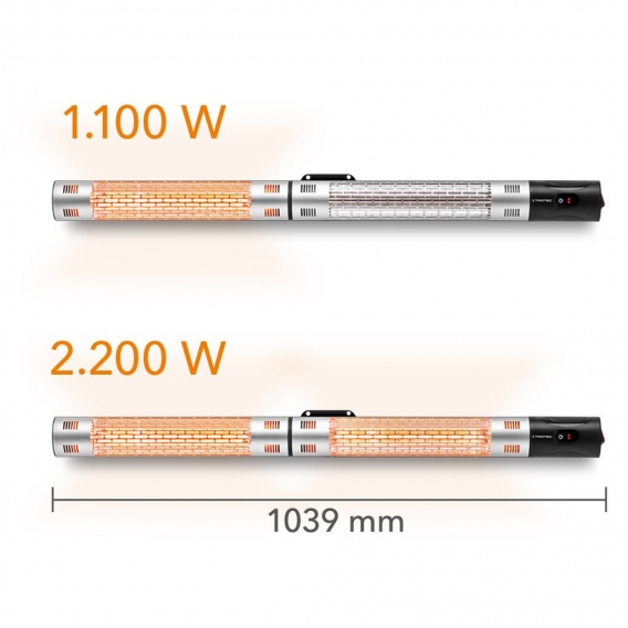 TROTEC Design-Infrarot Heizstrahler IR 2200 | 2 Heizstufen, 2.200 W HeizleistungInfrarotwärme ohne Vorheizen