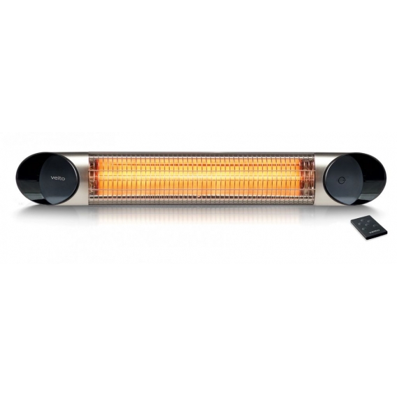 Veito Infrarot Heizstrahler Carbon Infrared Heater - blade S 2500 schwarz oder silber IP55, [Gehäusefarbe]:Silber