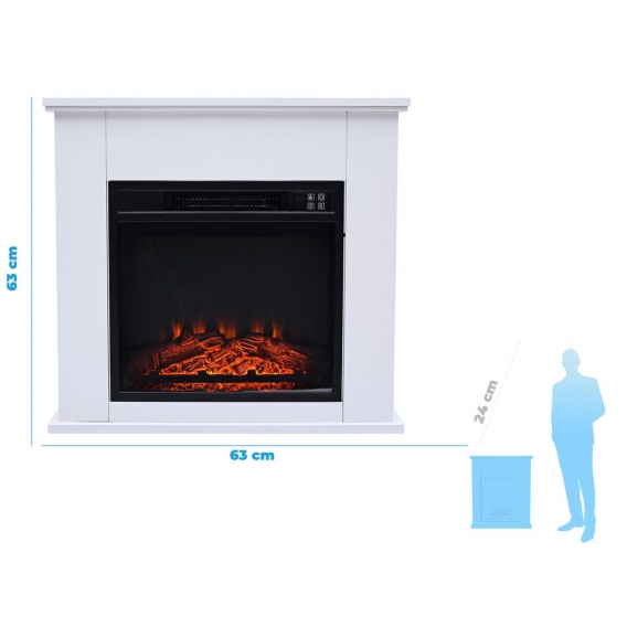 Elektrischer Bodenkamin mit wei?em MDF-Rahmen