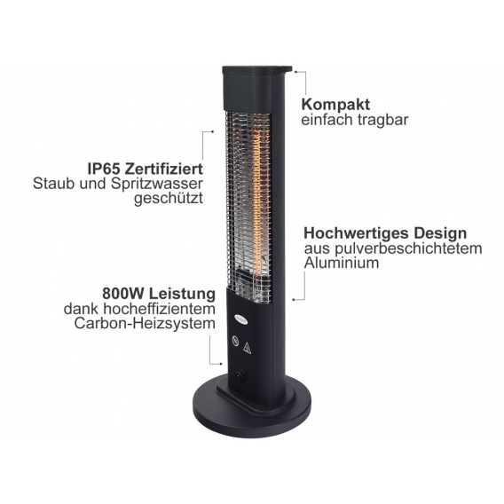 Traedgard tragbarer Mini Elektro Infrarot Heizstrahler „Archsum“