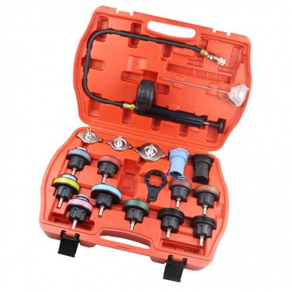 18x Radiator Pressure Tester Tool Kit Cooling System Tester Kit Passend für die meisten Autos