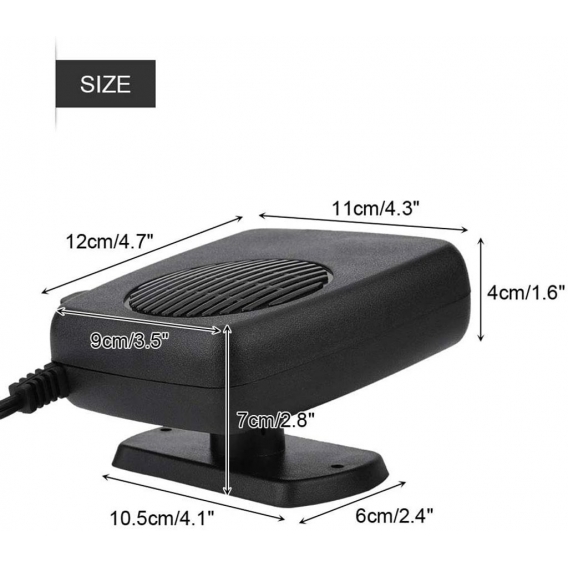 AcserGery Autokabinenheizung, 12-V-Heizlüfter, tragbare Autoheizung, automatischer Kühllüfter für die meisten Autos