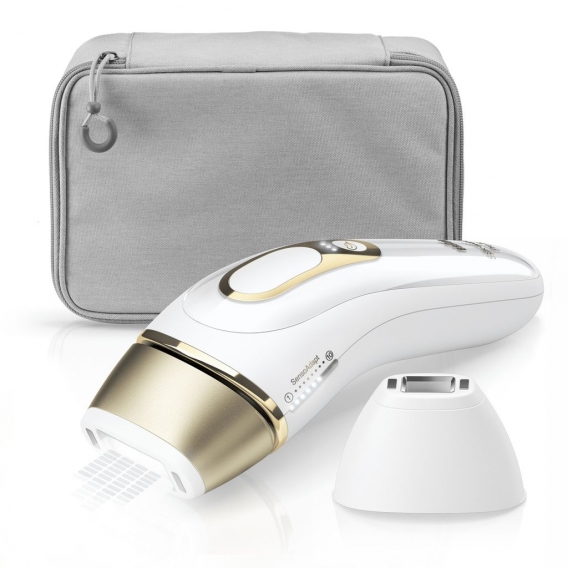 Braun Silk-Expert Pro 5 PL5117 IPL-Haarentfernungsgerät für dauerhaft sichtbare Haarentfernung, Weiß & Gold