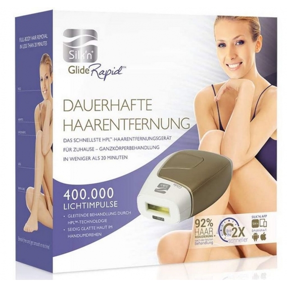 Silk’n Glide Rapid, Dauerhafte Haarentfernungsgerät, Laser, IPL