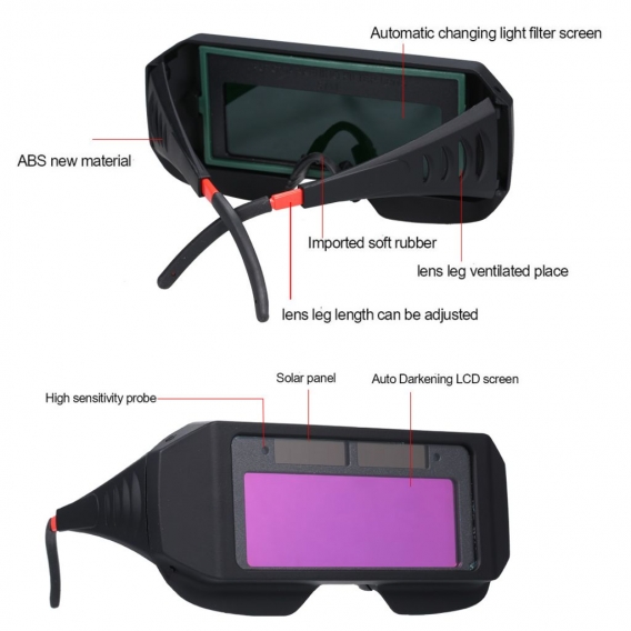 Solarbetriebene Auto-Verdunkelungsschweissglas-Lichtschrankenmasken-Helm-praktische Augen-Goggle-Arbeitsplatz-Sicherheits-Schutz