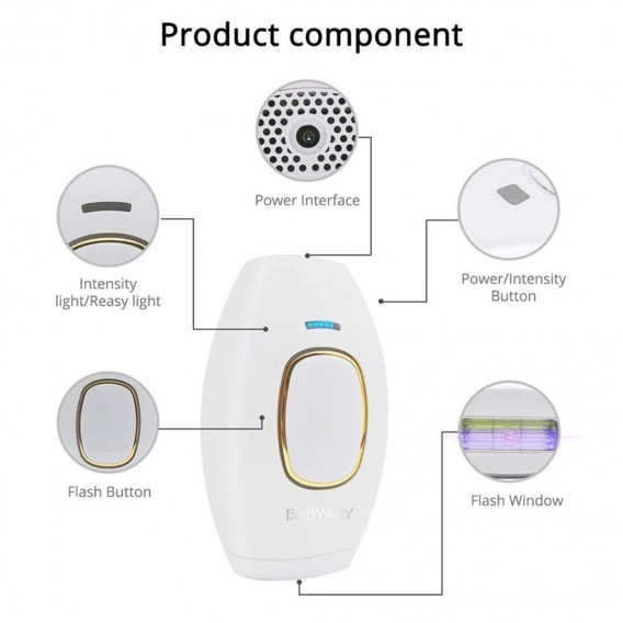 Enthaarungslaser Mini-Haarepilierer Permanente Haarentfernung IPL-System 500000 Schuss Lichtimpulse Ganzkörper-Haarentferner Wei