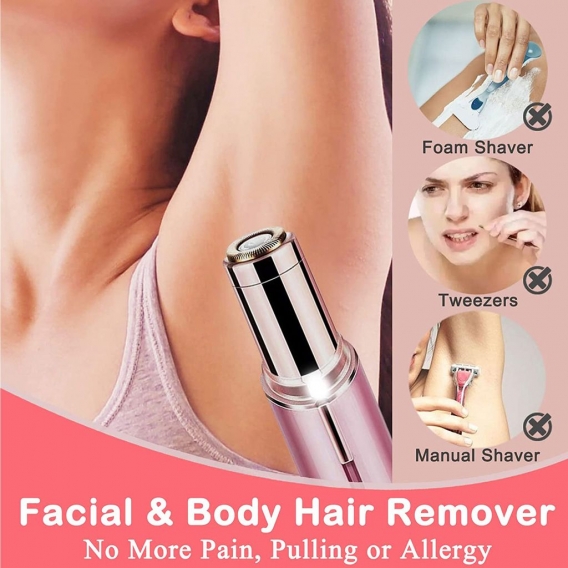 Haarentferner Laser, Ohne Rötung & Schmerzen Haarentferner Epilierer Damen Gesicht Haar Entfernung (Rosa)