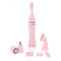 4 In 1 Frauen Elektrische Augenbrauen Gesichts Nase Haarentferner Trimmer Former Set Farbe Rosa