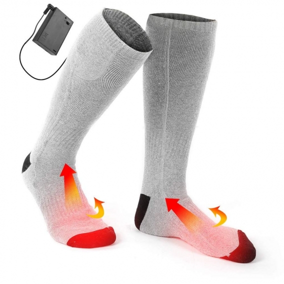 AcserGery Beheizbare Socken, Unisex, elektrische Thermosocken, batteriebetriebene Wintersocken, ideal zum Skifahren, Wandern, An