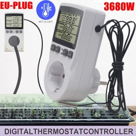 More about 2X LCD Digitale Intelligenter Temperaturregler EU Steckdose Thermostat Zeitschaltuhr Timer Schalter 230V 3680W -40 ℃  120 ℃