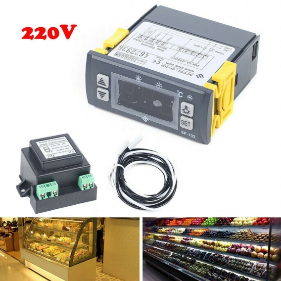 220V Digitaler Temperaturregler Universal Kühlschrank Anzeigen LCD Display -45～+45℃ FridgeTemperature Controller