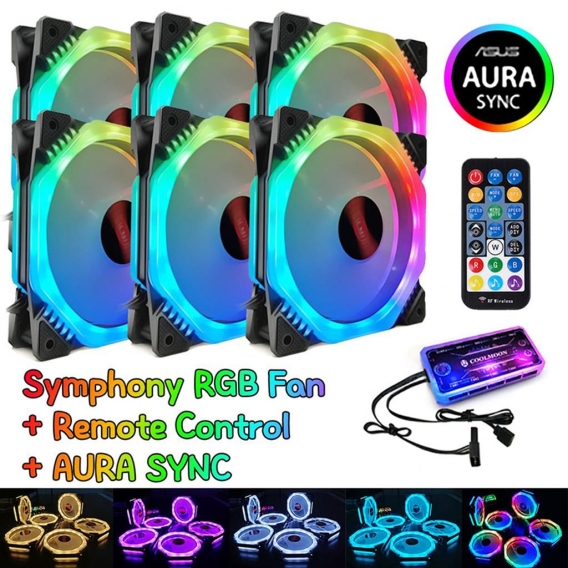 12CM RGB-Lüfter 5V Musikrhythmus A-RGB-Chassis Silent Cooling Fan Musiksteuerung Wasserkühler