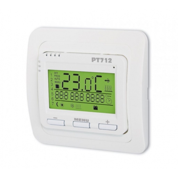 Elektrobock PT712 Digitaler Raumthermostat für Fussbodenheizung, Weiss, 80 x 80 x 40 mm