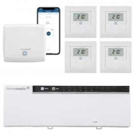 More about Homematic IP FUNK Fußbodenheizungssteuerung zur Einzelraumregelung in 4 Räumen. Inhalt: Access Point, 4 Funk Wandthermostate und